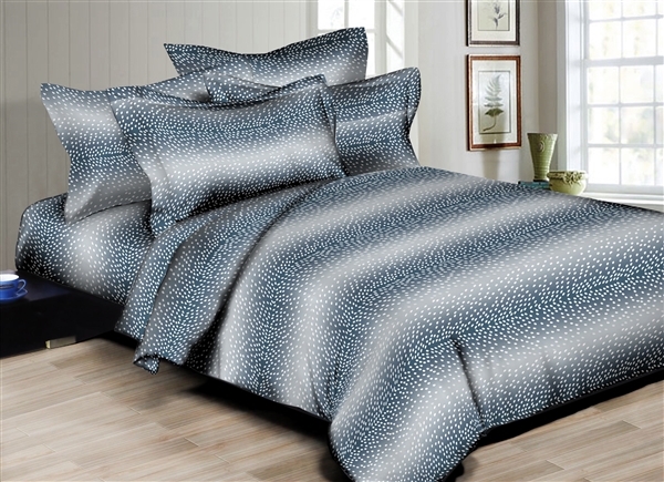 Better Bed Collection: Rainy Stripes Blue 8PC Bedding Sets- 300 Thread Count