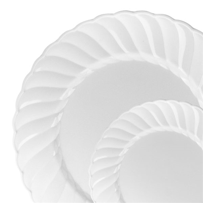 Elegant Plastic Plates White 10 Count