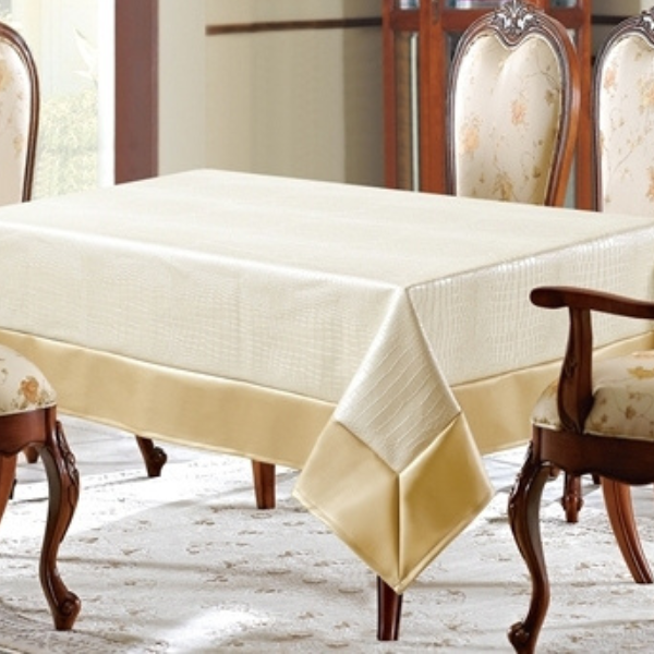 Ivory & Gold Faux Leather Tablecloth, Ivory and Gold alligator skin faux leather vinyl feel tablecloth, leather tablecloths, leather table linens