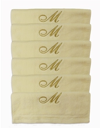 Six Monogrammed Fingertip Towel Set - Choose Letter/Color