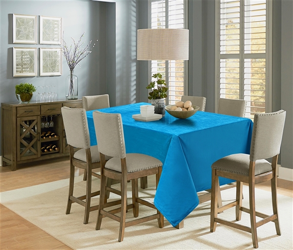 Santa Monica Cyan Blue Velvet Tablecloth