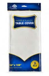 Paper/Plastic 3-ply Table Covers 54"x108"