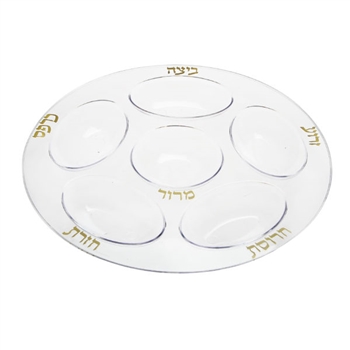 Plastic Seder Plate, Clear Or White - Luxury Holiday Table Dï¿½cor