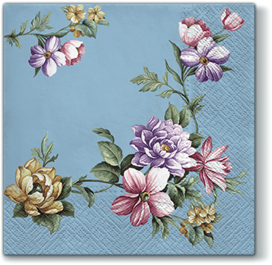 Elegant Garland Blue Decorative Napkins - 20 ct