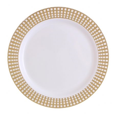 10.25" Gold Signature Collection High quality Plastic Plates 10 count