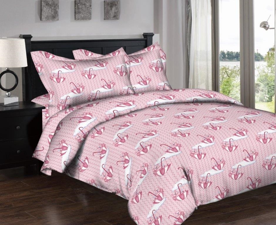 Bears in Umbrellas Pink 6PC Twin Bedding Set