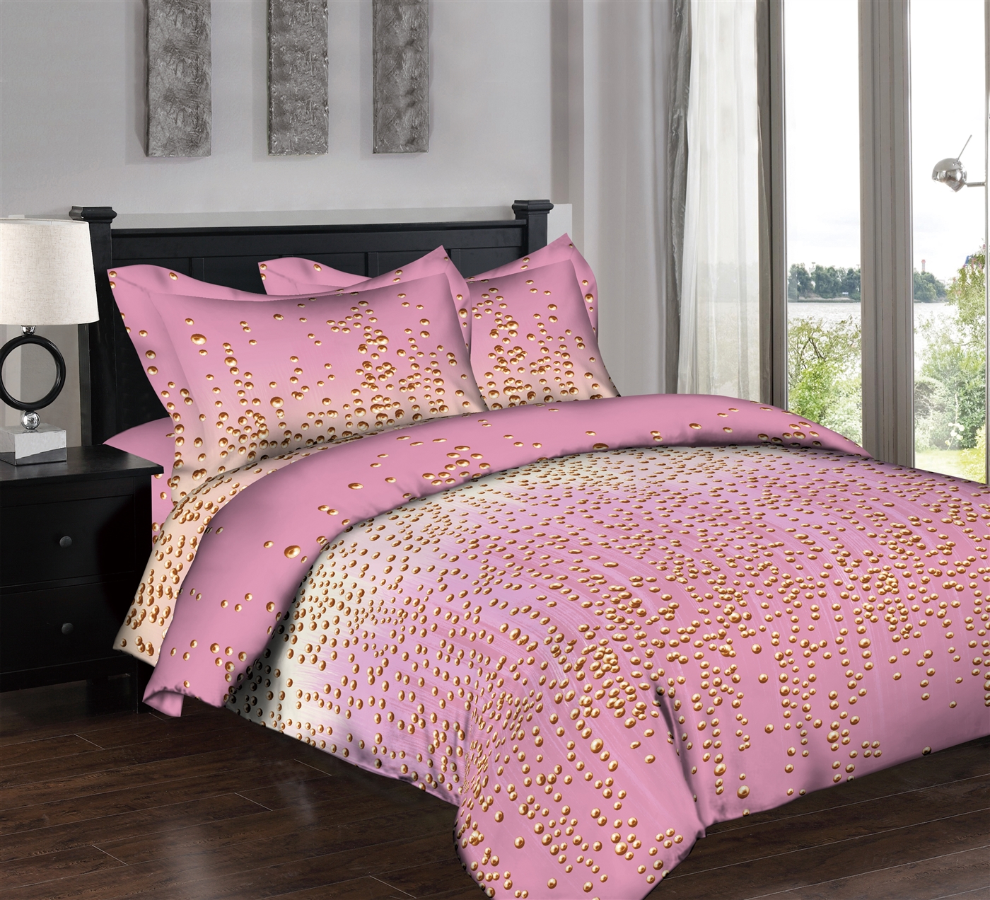 Pearl Fizz  Pink 6 piece Twin Bedding Set