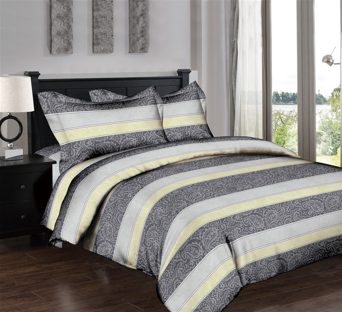 Superiority Linen: Paisley Stripes 6pc Bedding Set
