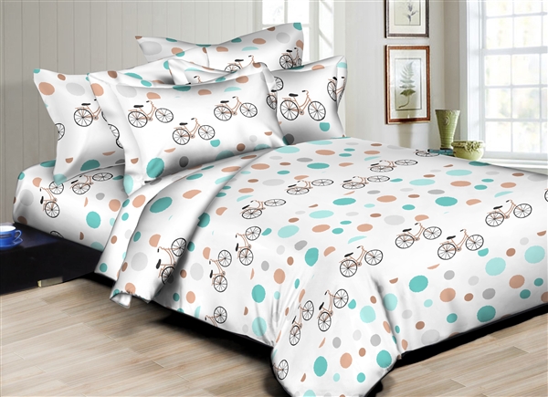 Superior Linen: Bicycles and Balls 6PC Twin Bedding Set
