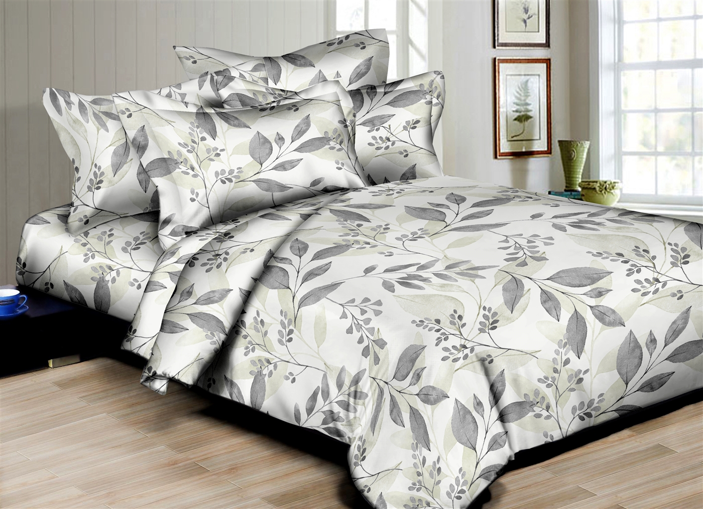Superior Linen: Sepia Leaves 6PC  Bedding Set