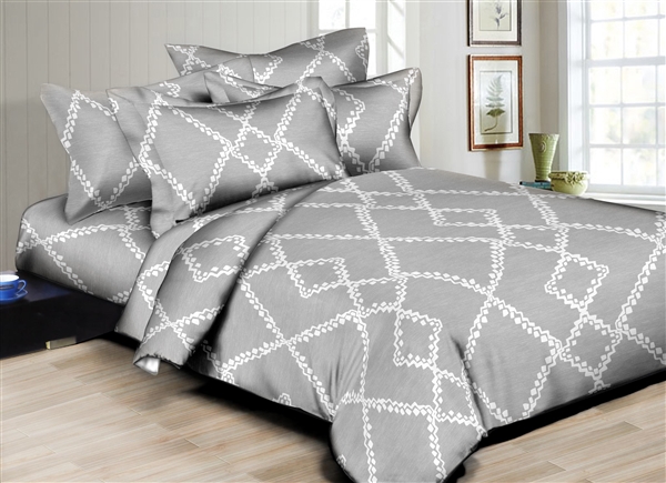 Lacey Diamonds Gray 6PC Twin Bedding Set