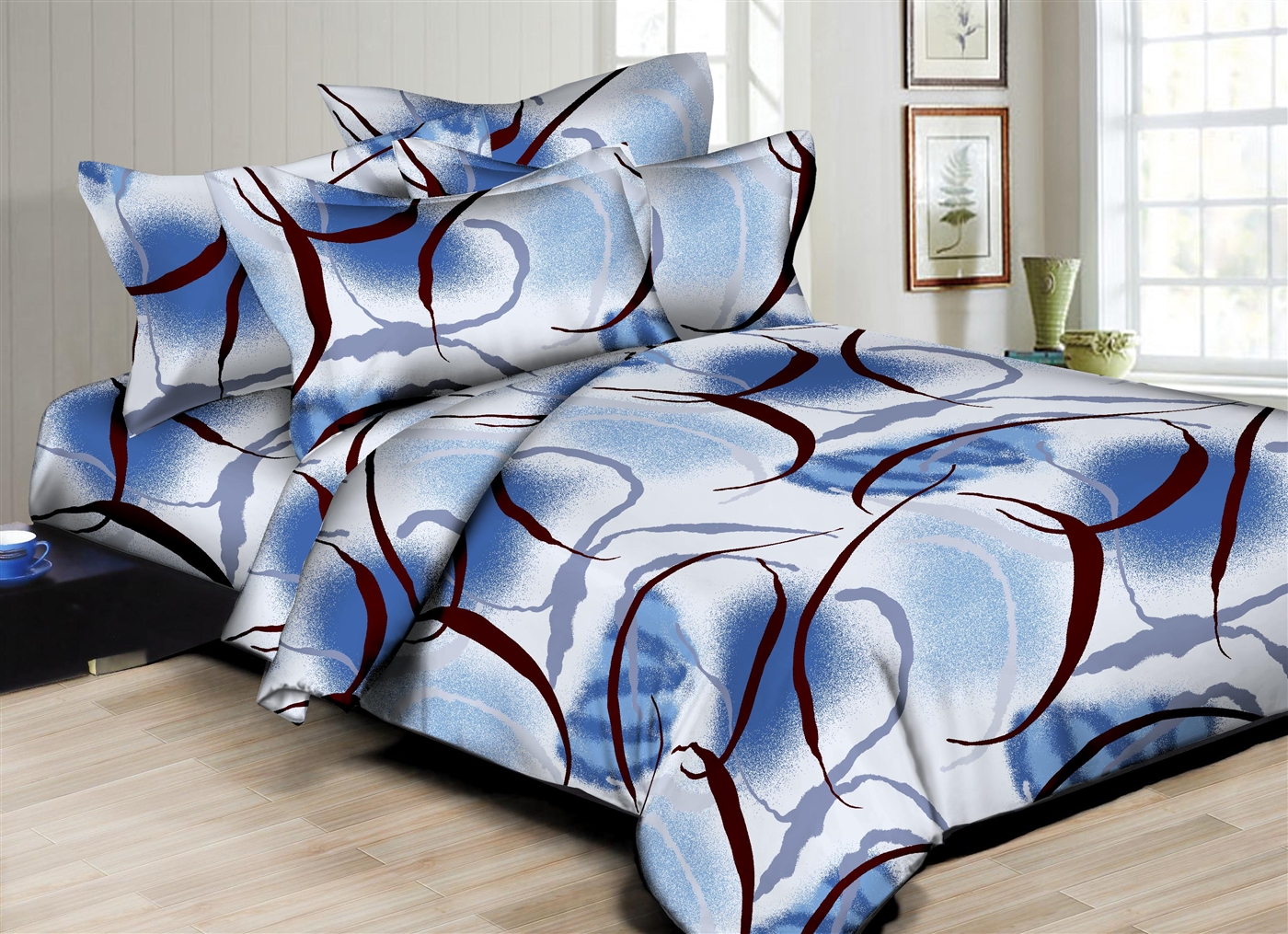 Artistic Peels Blue 6PC Twin Bedding Set