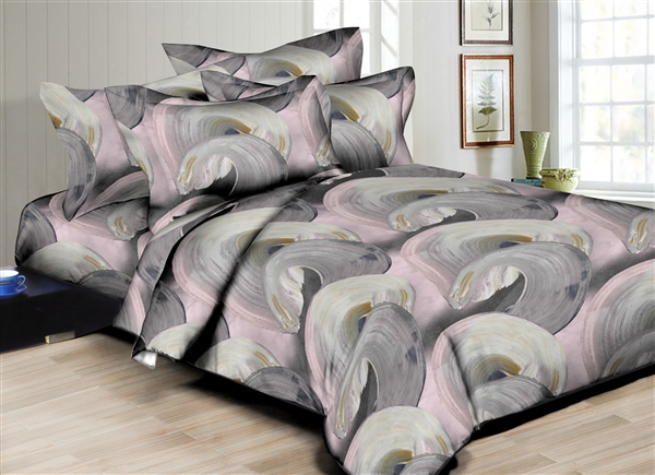Superior Linen: Glossy Swirls Pink 6PC Twin Bedding Set