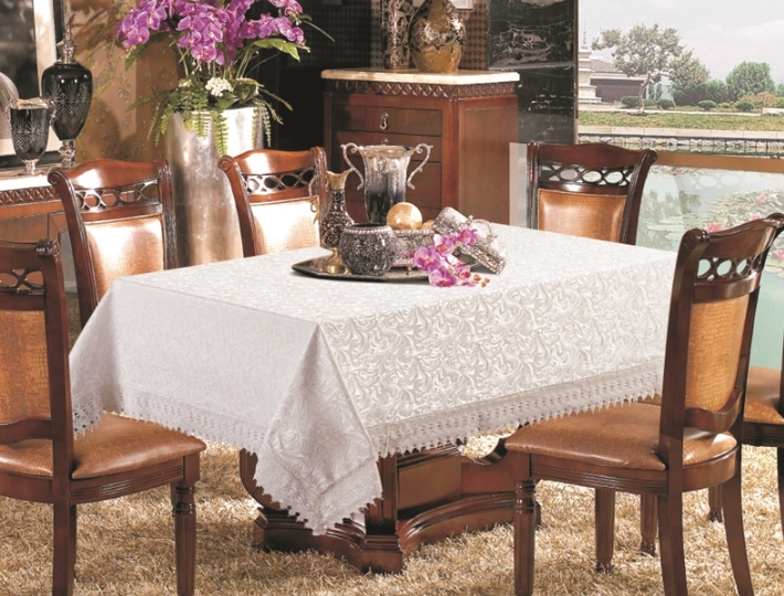 White Velvet Tablecloth, Item #0891 - Luxury Table Covers