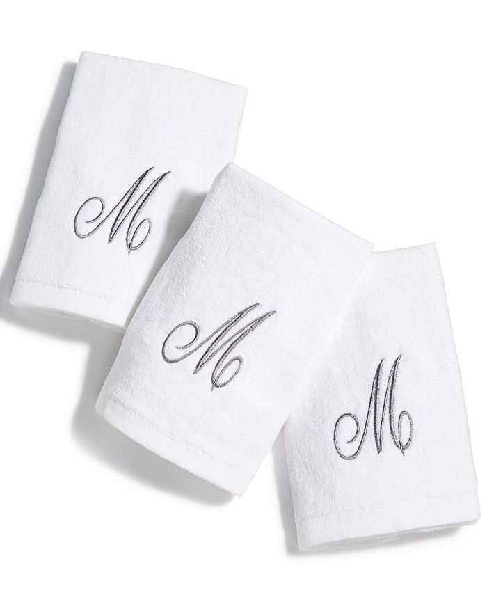Six Monogrammed Fingertip Towel Set - Letter/Color