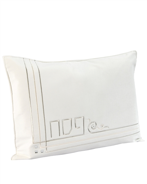 Velvet Ivory Embroidered Pillow Case