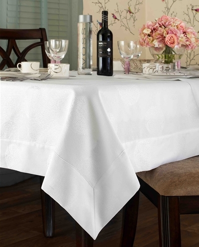 Zurich Spill Proof Tablecloth -  In White