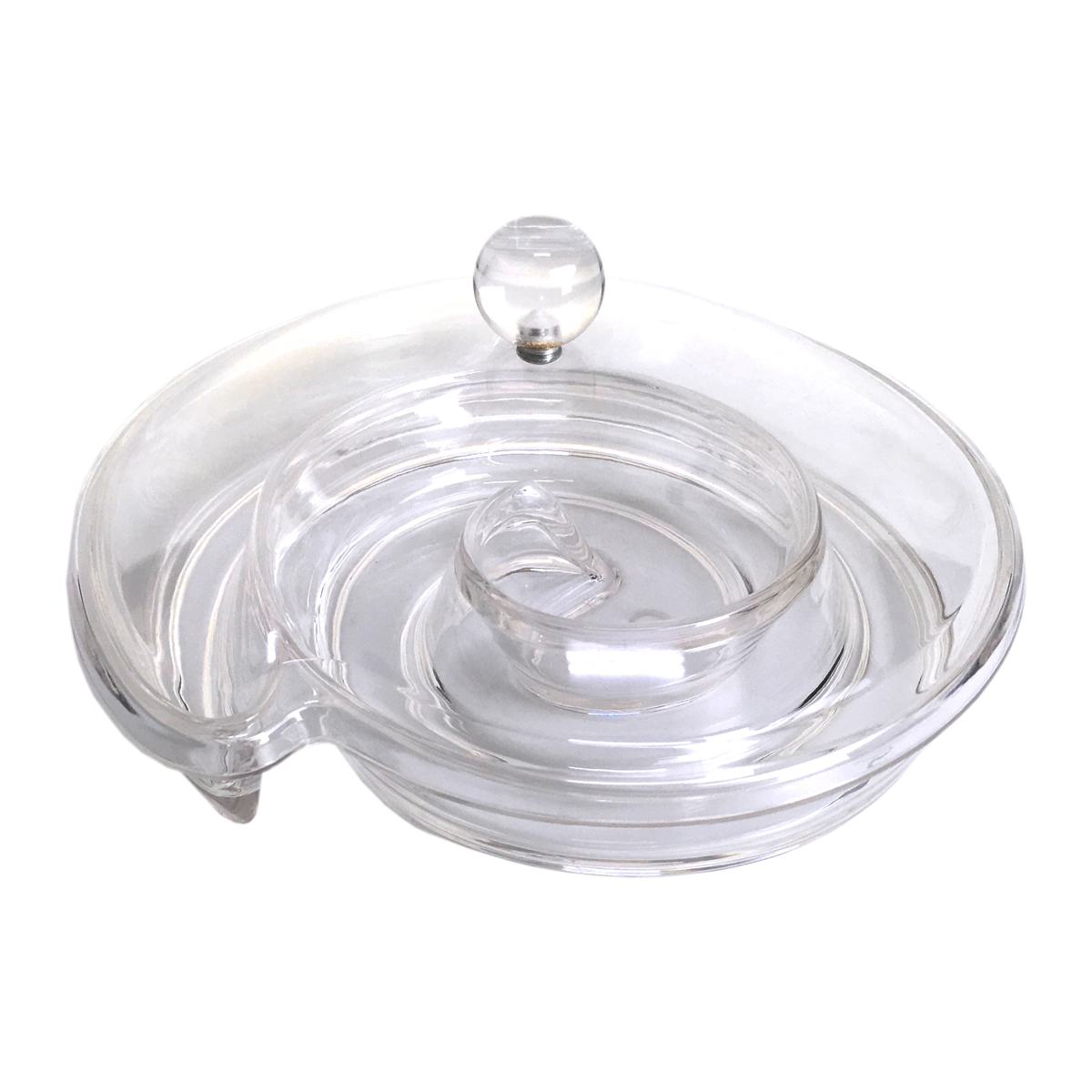 Clear Lucite Spiral Dish Set with Lid