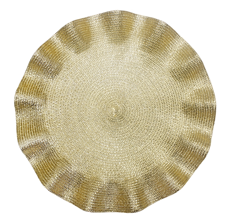 Wavy Golden Glitter Swirl Charger Placemat (Set of 2)