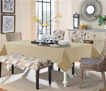 Gold Linen Like Tablecloth - Luxury Table Covers